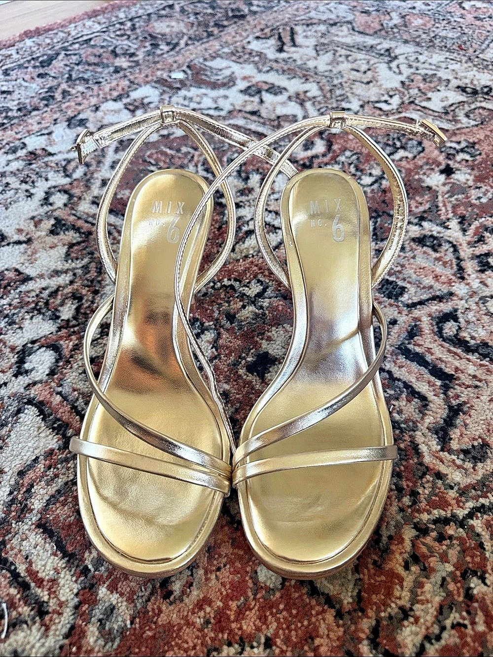 Mix No. 6 Harllow Sandal Strappy Heels Gold